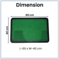 GoHooked green rubber door mat with ribbed texture and black border, 40x60 cm size for home or office entrance.