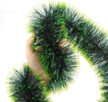 GoHooked dual-tone green and white plastic tinsel garland for Christmas tree and home decor.