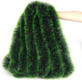 GoHooked Set of 3 green and white dual-tone plastic tinsel garlands for Christmas decoration.