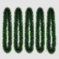 GoHooked Set of 5 green tinsel garlands, artificial Christmas decoration for trees and home decor.