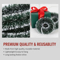 GoHooked Set of 3 green and white tinsel garlands, 180cm each, perfect for Christmas tree and home decor.