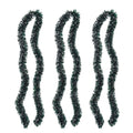 GoHooked Set of 3 green and white tinsel garlands, 180cm each, for Christmas tree and home decor.
