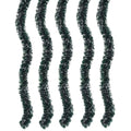 GoHooked Set of 5 green and white tinsel garlands, 180cm each, for Christmas tree and home decor.