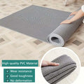 GoHooked grey PVC-rubber blend anti-skid bathroom mat with honeycomb drainage pattern, 2x5 ft.