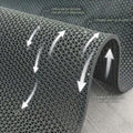 GoHooked grey PVC-rubber blend anti-skid bathroom mat with open mesh design for quick drainage.