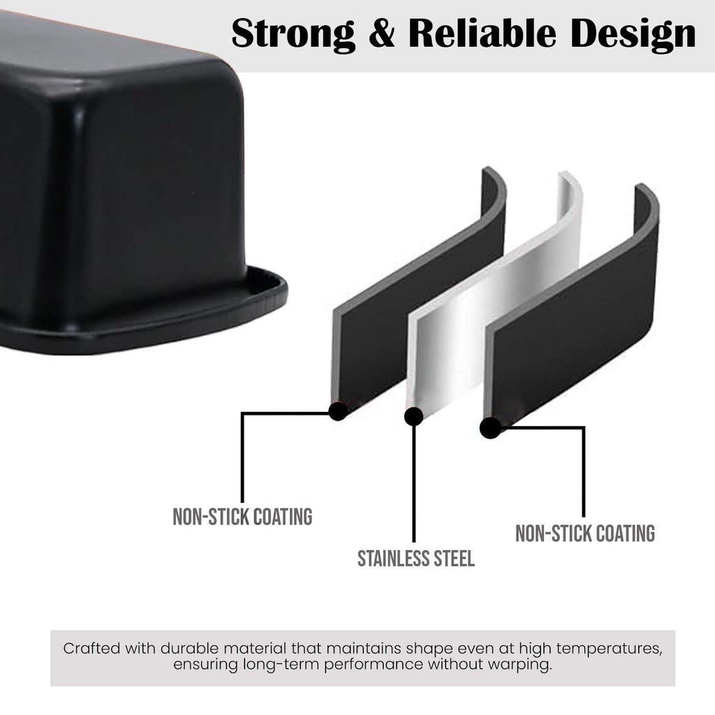 GoHooked grey carbon steel baking pans with non-stick coating. Includes square cake pan and loaf pan.
