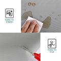 GoHooked grey EVA non-slip shelf liner being cut with scissors and wiped clean. Waterproof and washable.