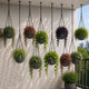 Go Hooked Henri Hanging Planter Pot for Indoor & Outdoor Plants Pack of 10 | 7 Inch Plastic Hanging Pots with Metal Chain | Decorative Round Hanging Planter for Balcony, Garden & Home Décor (Grey)