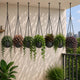 Go Hooked Henri Hanging Planter Pot for Indoor & Outdoor Plants Pack of 7 | 7 Inch Plastic Hanging Pots with Metal Chain | Decorative Round Hanging Planter for Balcony, Garden & Home Décor (Grey)