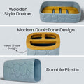 Go Hooked grey plastic bathroom set with heart embossed design, includes soap dispenser, toothbrush holder, tumbler, and soap dish.