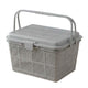 Go Hooked Kids Picnic Storage Basket with Lid & Snap Lock | Multipurpose Toys, Diaper & Essentials Organizer | Durable Plastic Storage Basket with Handle for Home & Travel - Grey