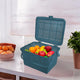 Go Hooked Kids Picnic Storage Basket with Lid & Snap Lock | Multipurpose Toys, Diaper & Essentials Organizer | Durable Plastic Storage Basket with Handle for Home & Travel (Grey)