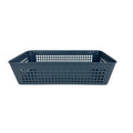 Go Hooked grey plastic multipurpose storage basket with perforated sides and integrated handles.