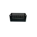 Go Hooked light grey plastic multipurpose storage basket with a perforated design, ideal for cosmetics, office supplies, or fruit.