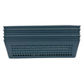 Go Hooked grey plastic storage baskets with perforated sides, stackable design, pack of 5