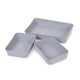 Go Hooked Set of 3 Plastic Storage Trays Grey - Multipurpose Organizers for Kitchen, Office, Makeup, and Stationery - Durable and Easy to Clean