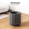 GoHooked modern grey speckled polymer planter pot with faceted design and drainage tray. 14.5 inch height.