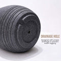 GoHooked 10 inch grey polymer planter pot with textured ribbed design and drainage hole.