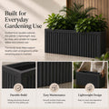 GoHooked 24x12 inch grey rectangular polymer planter with vertical ribbed design. Ideal for indoor/outdoor use.