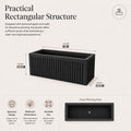 GoHooked grey ribbed rectangular polymer planter pot, 20x9 inches, with drainage hole for indoor/outdoor use.