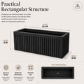 GoHooked grey ribbed rectangular polymer planter pot, 24x12 inches, for indoor/outdoor use.