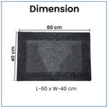 GoHooked grey rubber door mat with footprint design and pebble texture, measuring 40x60 cm for home entrance use.