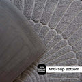 GoHooked grey rubber half circle door mat with textured sunburst pattern and anti-slip backing for home entrance