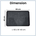 GoHooked grey rubber door mat with ribbed texture and black border, 40x60 cm size for home and office entrance.