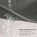 GoHooked grey heavy-duty rubber bathroom mat with a triangular drainage pattern for quick water flow