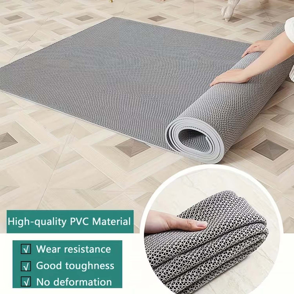 GoHooked grey anti-skid rubber bathroom mat with a triangular drainage pattern for wet areas and shower floors.