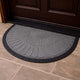 Go Hooked Rubber Half Circle Door Mat 70x44 cm | Anti Slip Waterproof Entrance Door Mat for Home & Office | Outdoor Semi Circle Main Door Floor Mat for Bathroom, Kitchen, Bedroom | Royal Sunburst Grey