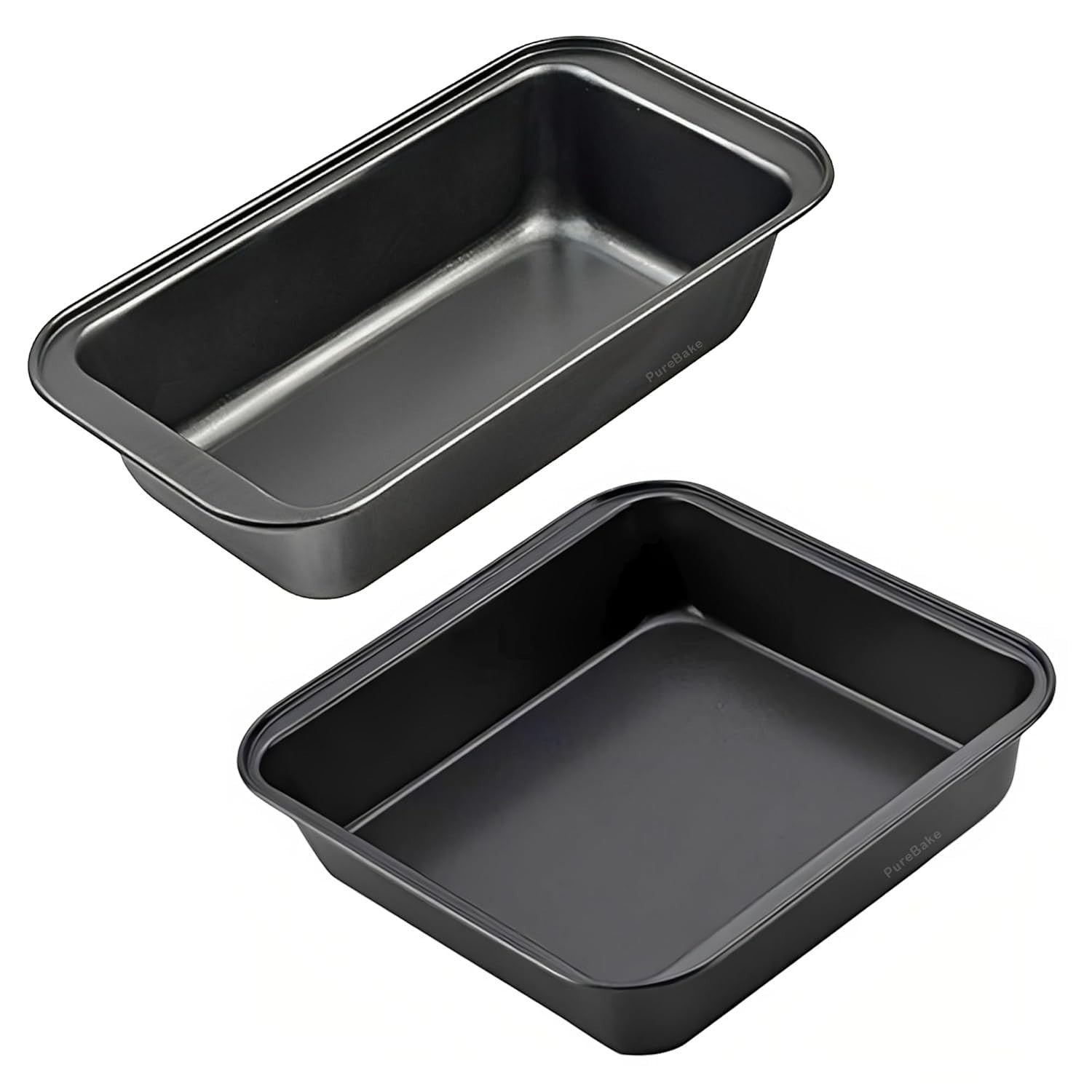 GoHooked grey square carbon steel baking pan with non-stick coating, 23.5 x 22 x 5 cm