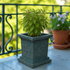 Go Hooked 12 Inch Tulsi Pot Traditional Decorative Planter for Home Temple and Pooja Decor, Balcony | Premium Plastic Square Tulsi Planter with Om & Swastik Design | Lightweight, UV-Resistant Grey