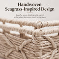 GoHooked handwoven raffia wall storage basket featuring detailed natural brown woven texture and metal frame structure.