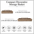 GoHooked handwoven water hyacinth raffia storage basket with a rectangular design for wall or tabletop organization.