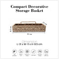 GoHooked handwoven water hyacinth raffia wall mount storage basket with decorative woven pattern and metal frame