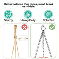 GoHooked hanging planter set with sturdy metal chains, contrasted with rope hangers. Features sturdy, heavy-duty, and colorfast design.