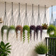Go Hooked Henri Hanging Planter Pot for Indoor & Outdoor Plants Pack of 8 | 7 Inch Plastic Hanging Pots with Metal Chain | Decorative Round Hanging Planter for Balcony, Garden & Home Décor (Marble)