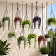 Go Hooked Henri Hanging Planter Pot for Indoor & Outdoor Plants Pack of 10 | 7 Inch Plastic Hanging Pots with Metal Chain | Decorative Round Hanging Planter for Balcony, Garden & Home Décor (Marble)