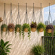 Go Hooked Henri Hanging Planter Pot for Indoor & Outdoor Plants Pack of 7 | 7 Inch Plastic Hanging Pots with Metal Chain | Decorative Round Hanging Planter for Balcony, Garden & Home Décor (Sandstone)