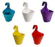 Go Hooked Multicolor Hanging Planters for Plants Railing Flower Pots (Set of 5)