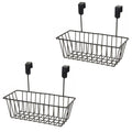 GoHooked black metal hanging storage baskets, pack of 2. Versatile, heavy-duty, space-saving organizers for doors.