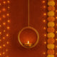 Hanging Round Metal Tealight Candle Holder with Chain 2pcs Handcrafted Floral Cut Design