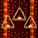 Go Hooked Hanging Triangle Metal Tealight Candle Holder with Chain Set of 3pcs Handcrafted Floral Cut Design Candle Stand for Diwali, Mandir, Table Décor – Matte Gold Finish Decorative Diya Holder