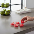 GoHooked red heart-shaped wax candles, perfect for romantic occasions like proposals, anniversaries, and dinners.