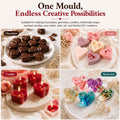 GoHooked 11-cavity heart-shaped silicone mold used for chocolates, soaps, candles, and resin art DIY crafts.