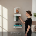 Go Hooked heavy duty black iron wall shelves, set of 3, for books and decor. Modern C-shelf design.