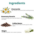 GoHooked Ingredients: Chamomile, Rosemary Reverie, Coffee Beans, and Mogra with descriptions.