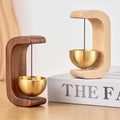 GoHooked Japanese style wooden doorbell with brass bell, natural wood finish. Magnetic hold, minimalist design.