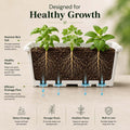 GoHooked Jupiter white plastic rectangular planter pot, 24 inch, with healthy root system and efficient drainage.